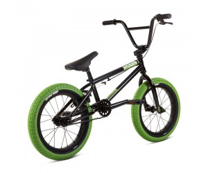 Велосипед 16 Stolen AGENT 16.25 2021 BLACK W/ NEON GREEN TIRES
