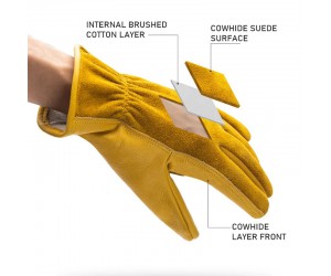 Перчатки кожаные Naturehike NH20FS041 желтые