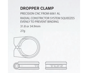 Подседельный зажим TOR TR Dropper 34.9 Seatclamp Black/gld