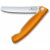 Кухонный нож Victorinox SwissClassic Foldable Paring 11см закругл.нос, волн. с оранж. ручкой (блистер)