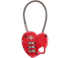 Брелок-замок Munkees 3606 TSA Combi Lock Heart red