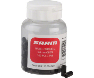 Конец боудена SRAM Brake Ferrules 5.0mm Brass Open Black 100-count Jar