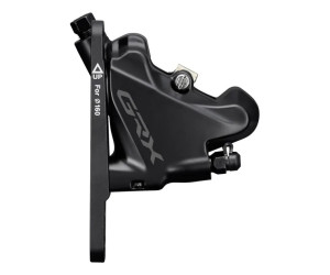 Каліпер гідравлічних гальм Shimano BR-RX400 GRX, FLAT MOUNT, передній, ротор 140/160мм, колодка L03A RESIN PAD(W/FIN)