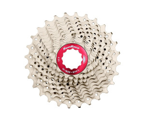 Кассета SUN RACE 11-k 11-28T RX1 алюминевый паук, Metallic Silver