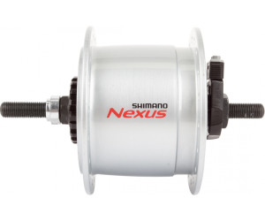 Динамо-втулка DH-C6000-3N-NT, NEXUS, 6V 2.4W, 36H,Roller Brake, 100X140MM, на гайках, срібл.OEM