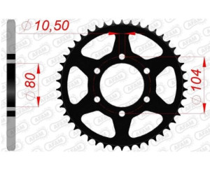 Зірка AFAM 520 Steel Chainwheel - Kawasaki [Black], 45z