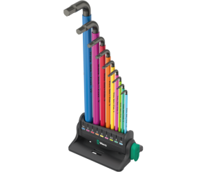 Набор Г-образных ключей WERA 950/9 Hex-Plus Multicolour 3, пластиковый держатель, 05133165001