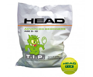 Мячи для тенниса HEAD 25 72B HEAD TIP green - Polybag - 6DZ