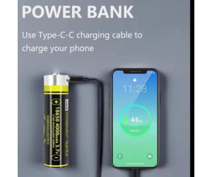 Аккумулятор LiitoKala USB-King4000 18650 на 4000 мА·год з USB