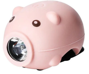 Дитячий ліхтар Green Cycle Piglet, 300 люмен, 3 режими, + гудок з 5 звуками, рожевий