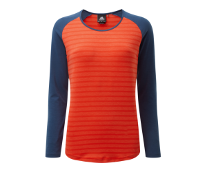 Футболка Mountain Equipment Redline Wmns LS Tee, PopRedStripe/Denim 