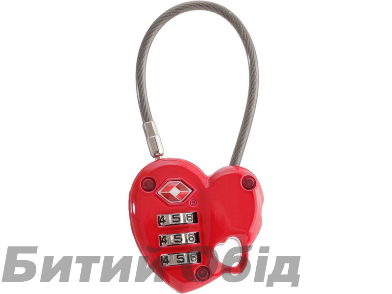 Брелок-замок Munkees 3606 TSA Combi Lock Heart red