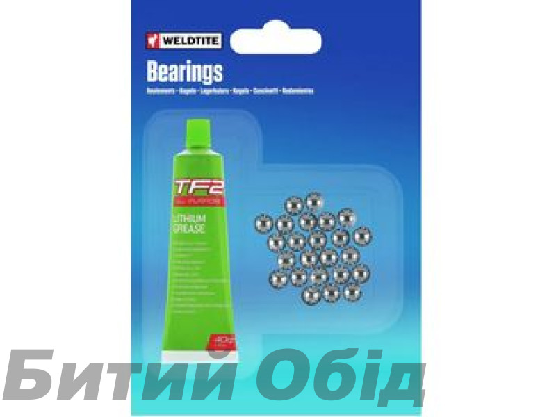 Ремкомплект для втулок Weldtite 06175 кульки 1/4 х 24шт + мастило 5гр