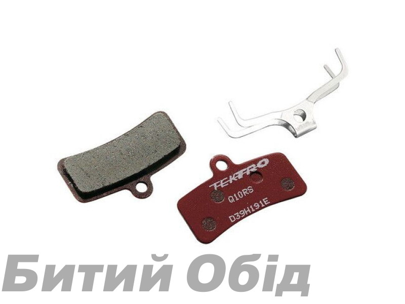 Гальмівні колодки Tektro Q10RS органіка під 4 поршні, червоні