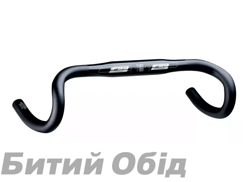 Руль FSA OMEGA COMPACT 400mm, Ø31,8мм, 118мм drop, 74мм reach, черный