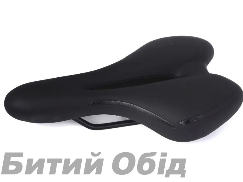 Сідло Green Cycle GCS-2605, 280мм x 160мм, сталеві рейли, чорне