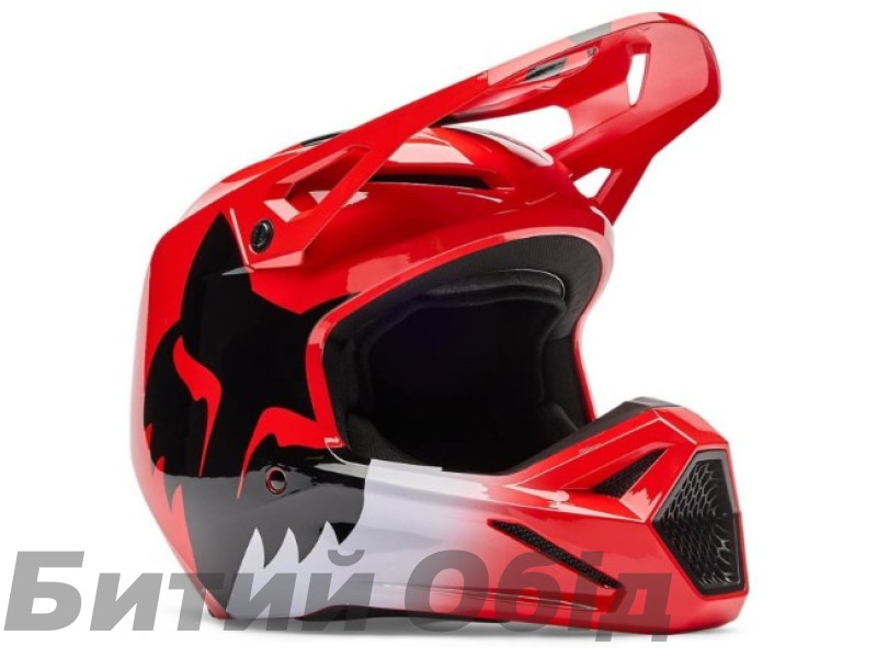 Шлем FOX V1 Helmet - SHIELD [Flo Red]