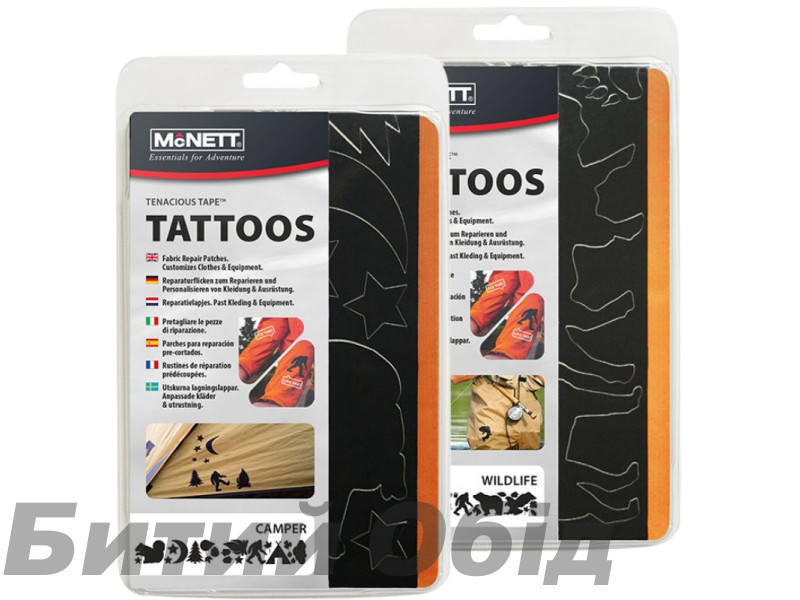 Заплати McNett GA Tenacious Repair Tape Tattoos Wildlife Clamshell 