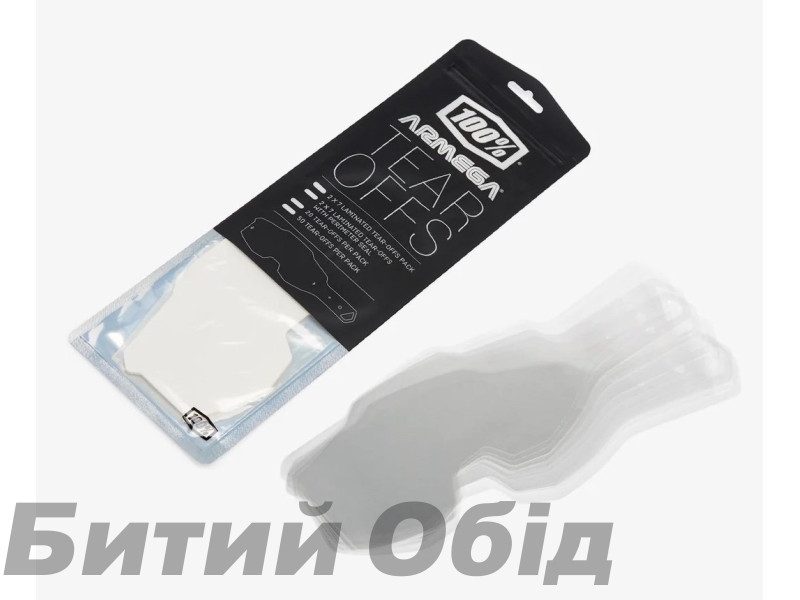 Зривки Ride 100% Tear-Offs ARMEGA - 20 pack, No Size Зривки Ride 100% Tear-Offs ARMEGA - 20 pack, No Size