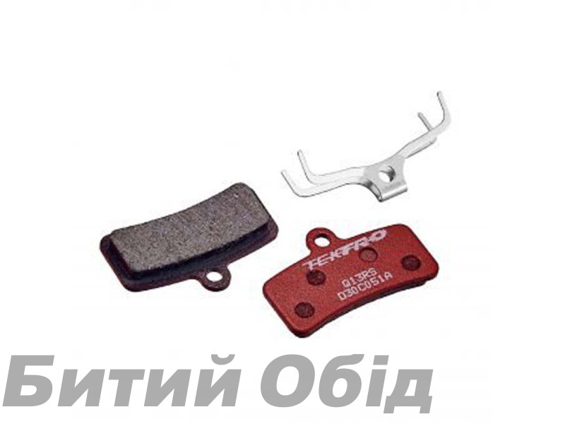 Тормозные колодки Tektro Q13RS органика под 4 поршня, красные, пара